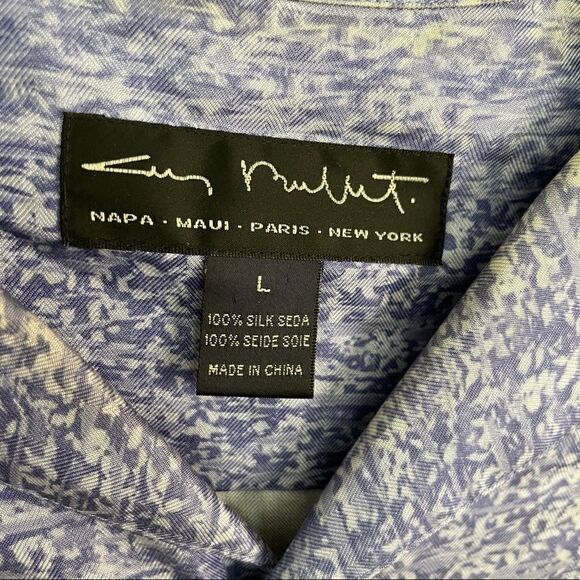 Guy Buffet French Village Café Silk Aloha Camp Shirt size L - Picture 3 of 4